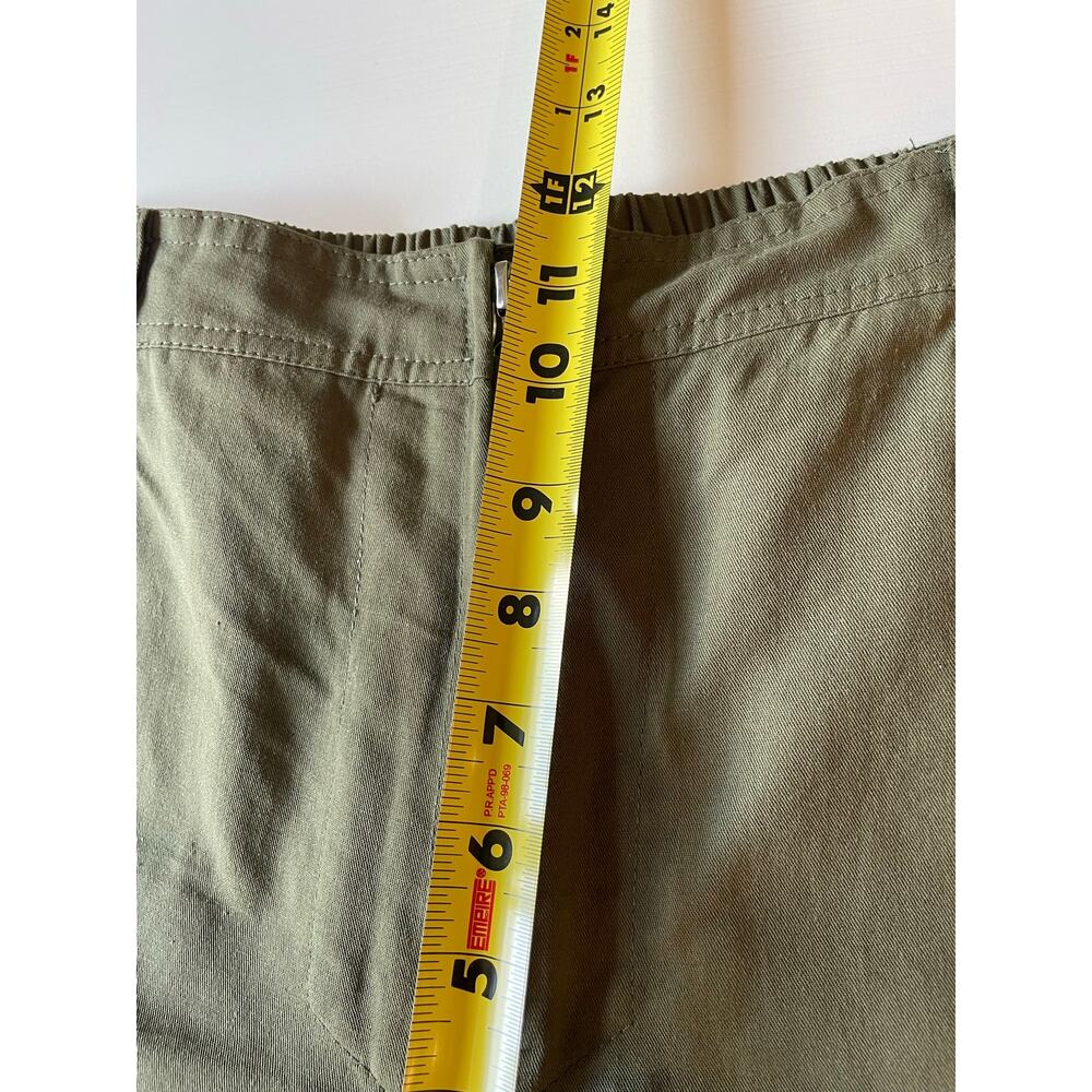 Qinsen NWT Wide Leg Cotton Cargo Pants Sz XS Green Pockets Casual Granola Girl - Picture 14 of 16
